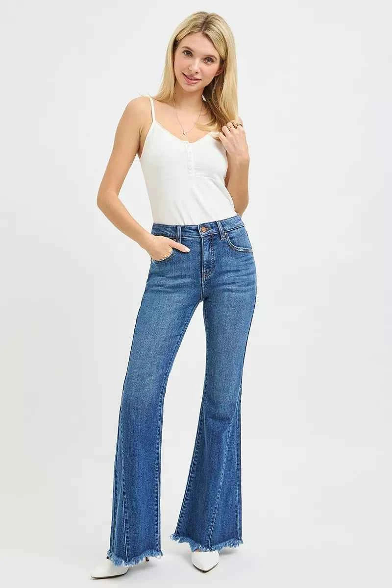 RISEN Mid Rise Flare Side Seam Detailing Jeans cdeb0a166355487991181ebcbeea641b-Max-Origin