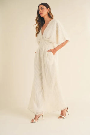 Fluffy Deep V Neck Wide Leg Jumpsuit Cream ce00465e14c94a5498fde4b827fe8280-Max-Origin