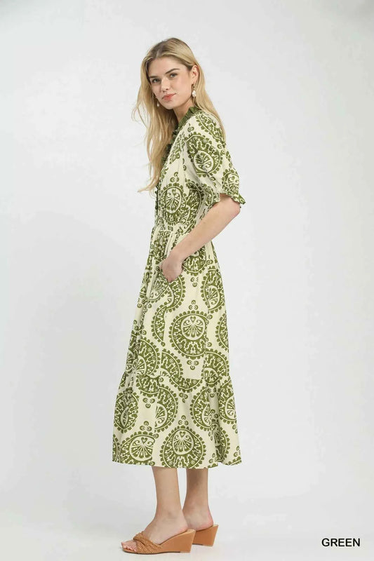 Paisley Smocked Waist Midi Dress ce1bd783-d300-4ec6-b3c5-0d868606318e-Max-Origin