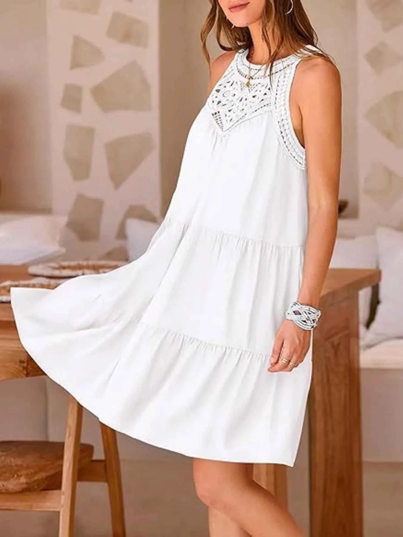 Crochet Lace Tiered Summer Dress ce378ae077144ebd9290d5b4d1efc391-Max-Origin