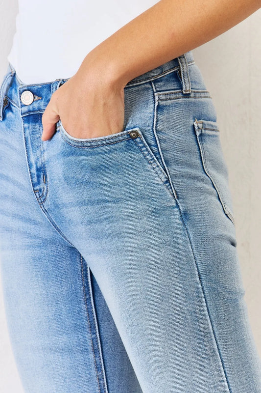 Kancan Full Size Mid Rise Y2K Slit Bootcut Jeans ce430209-3ec1-49e3-ba86-6af90b97ed52-Max