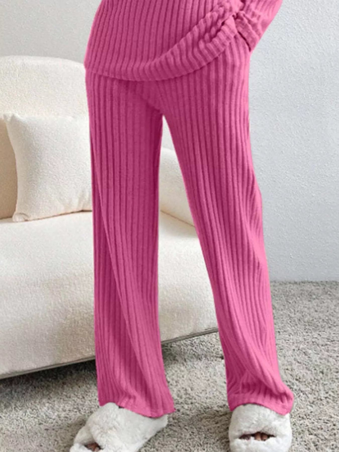 Ribbed V-Neck Top and Pants Set ce46f64c-4636-4fcf-a31a-1d1acb9564ed-Max-Origin