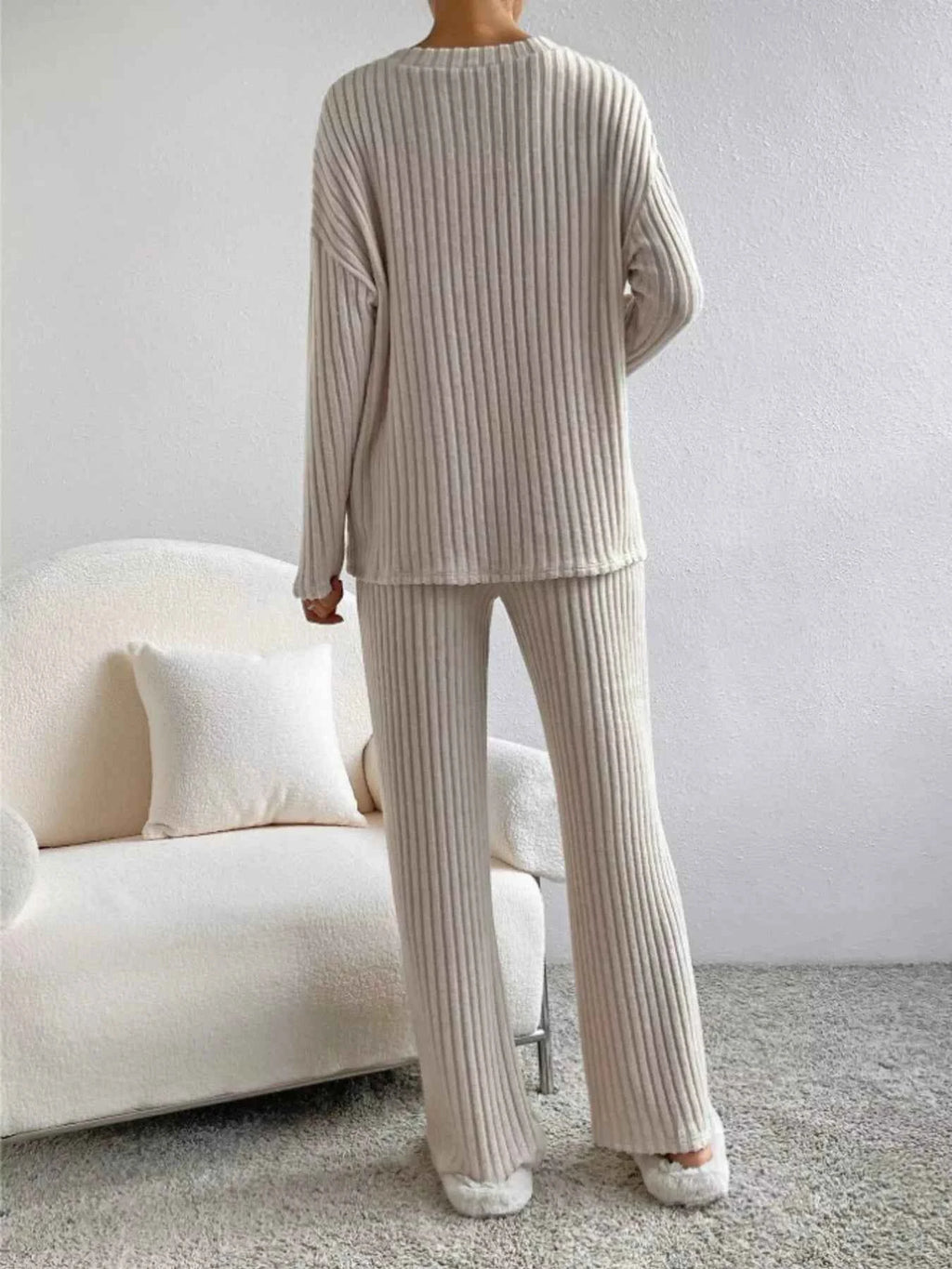 Ribbed Knit Long Sleeve Top and Pants Set ce4c5eb8cd664305a3d12ab7438f1739-Max-Origin