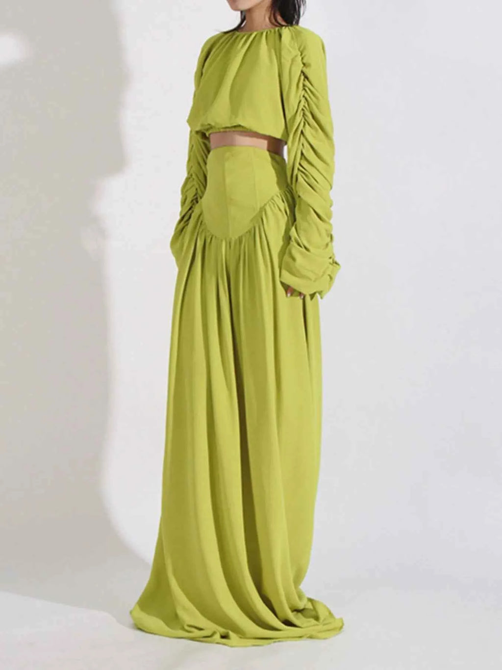 Ruched Long Sleeve Top and High Waist Skirt Set ce4f4f00-bfd9-4c4d-96a0-4e0c077b5ff2-Max-Origin