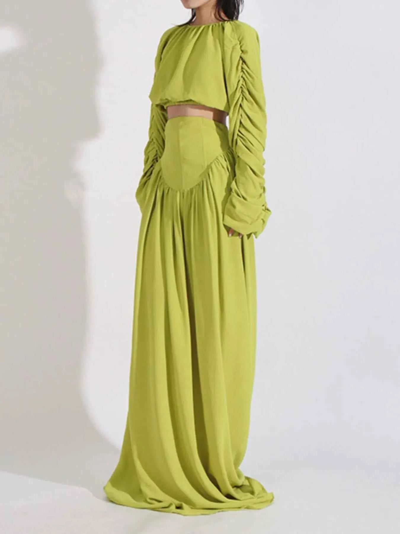 Ruched Long Sleeve Top and High Waist Skirt Set ce4f4f00-bfd9-4c4d-96a0-4e0c077b5ff2-Max-Origin