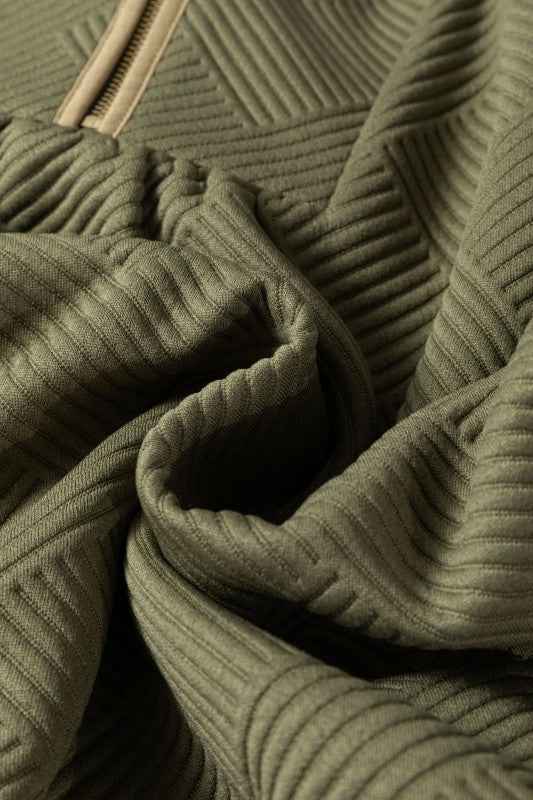 Plus Size Textured Contrast Trim Half Zip Dress ce50c15b-bfd2-41fe-900b-94b1140f1c17