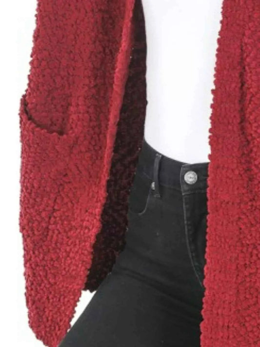 Long Sleeve Popcorn Sweater Cardigan with Pockets ce5d374c-4130-49cd-b2b9-ff2defc66cc0-Max-Origin