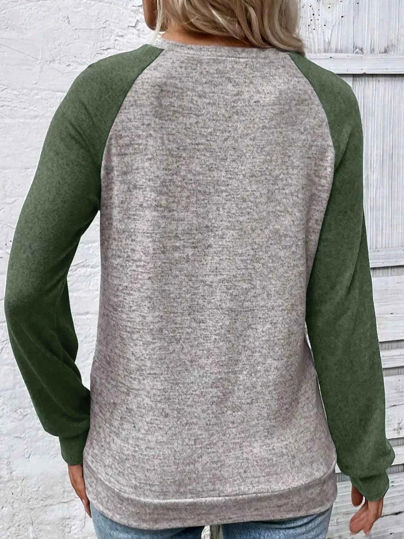 Color Block Raglan Long Sleeve T Shirt ce73e630b5004450866b5cf6dc75d30e-Max-Origin
