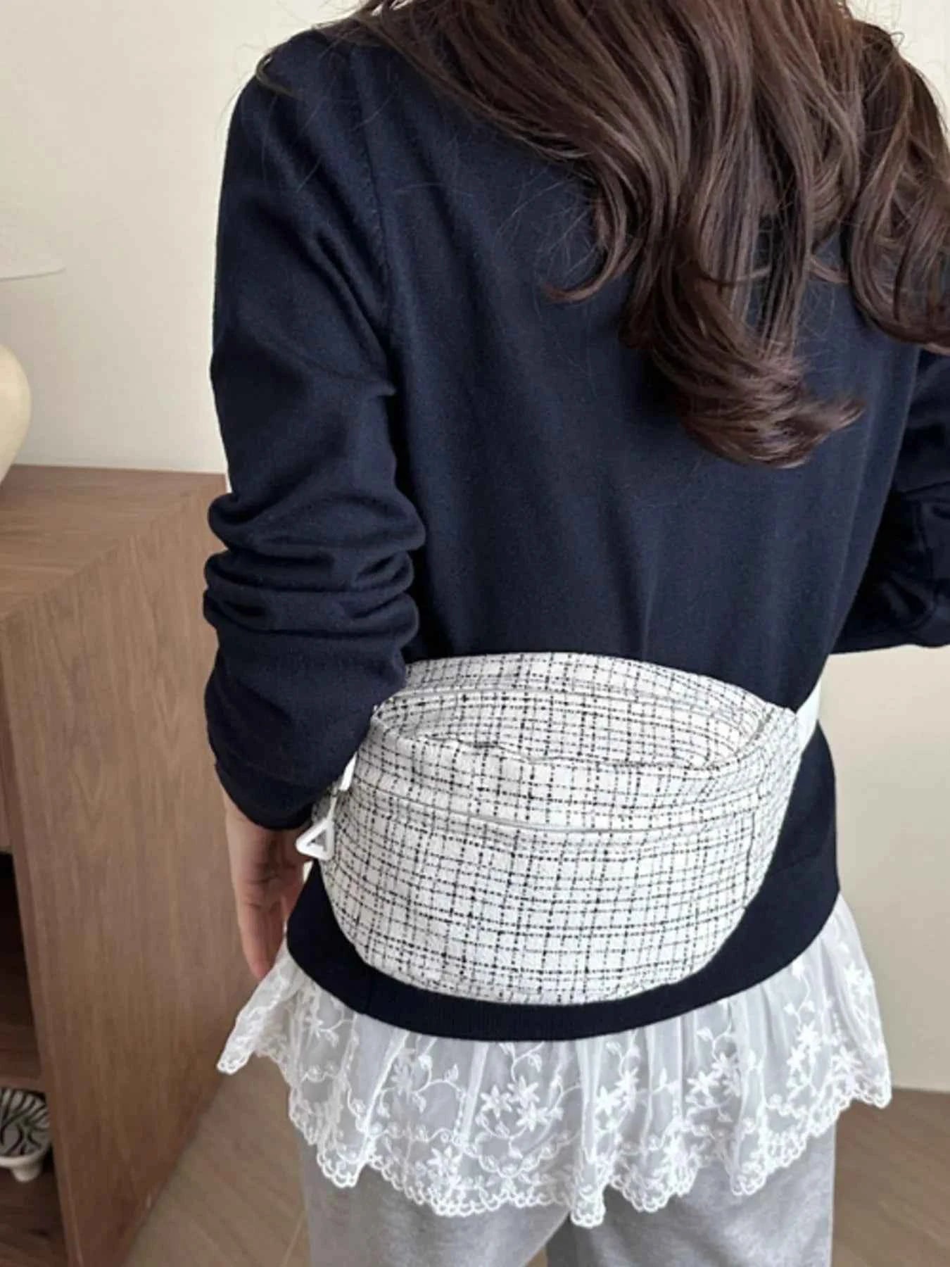 Plaid Pattern Crossbody Bag White One Size ce80517c-0765-4de9-b8e4-56a358844c77-Max-Origin