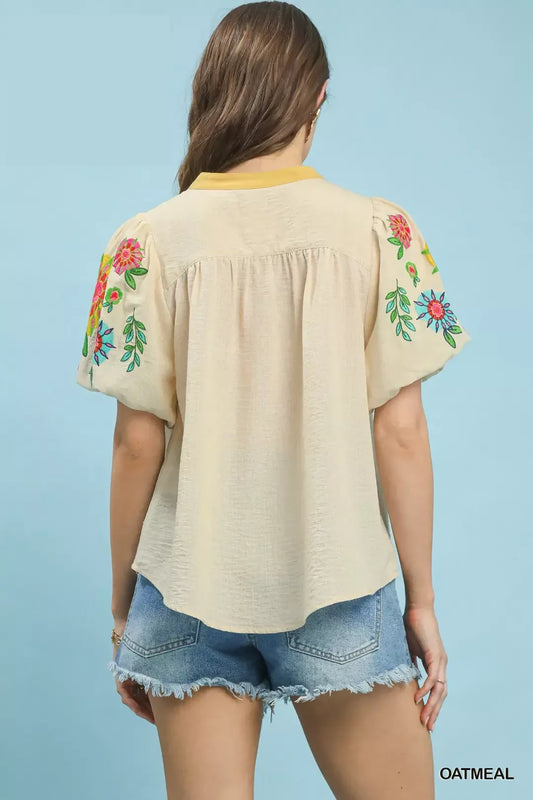 Embroidered Puff Sleeve Top ce8c1a27-c479-4c7b-b109-befd9405f24d-Max-Origin
