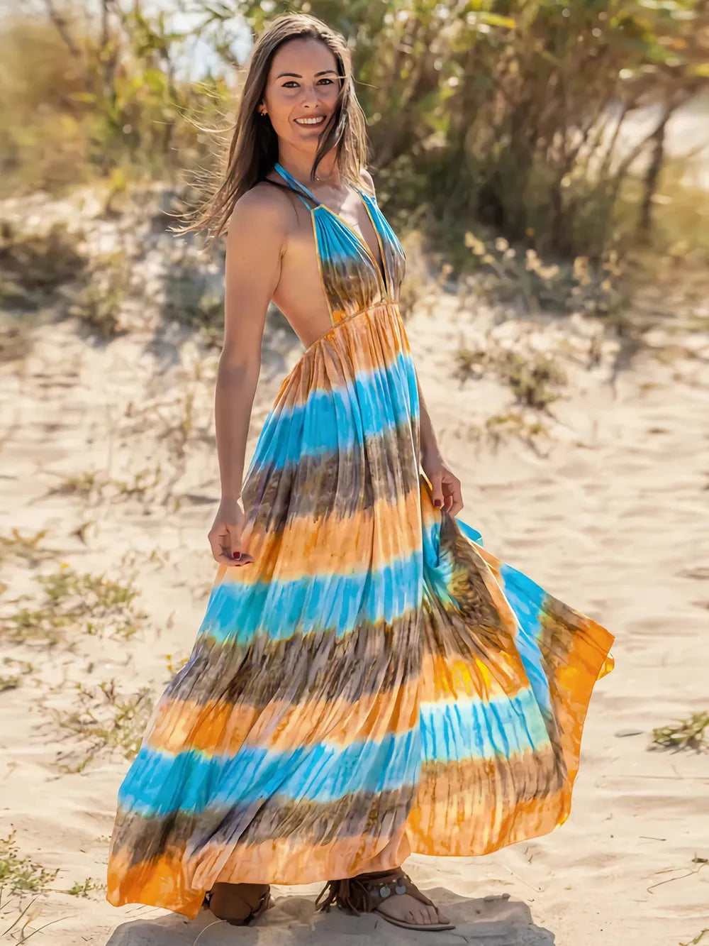 Tie-Dye Halter Neck Dress ceac34ba-a3a4-4990-9b20-9546c59888e8-Max