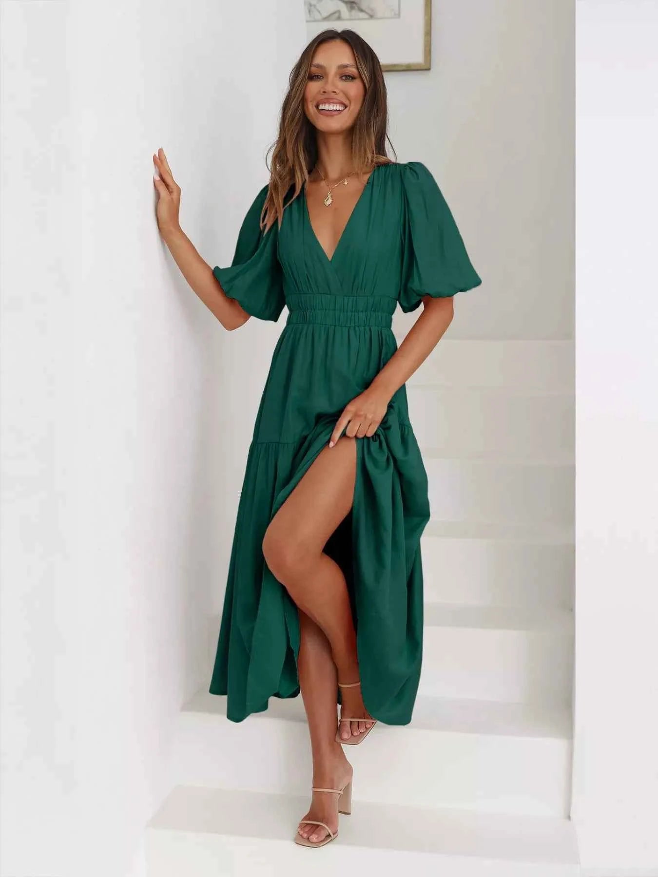 Tiered Puff Sleeve Midi Dress ceb6cdef-62a2-482a-b071-c6d063b6772c-Max-Origin