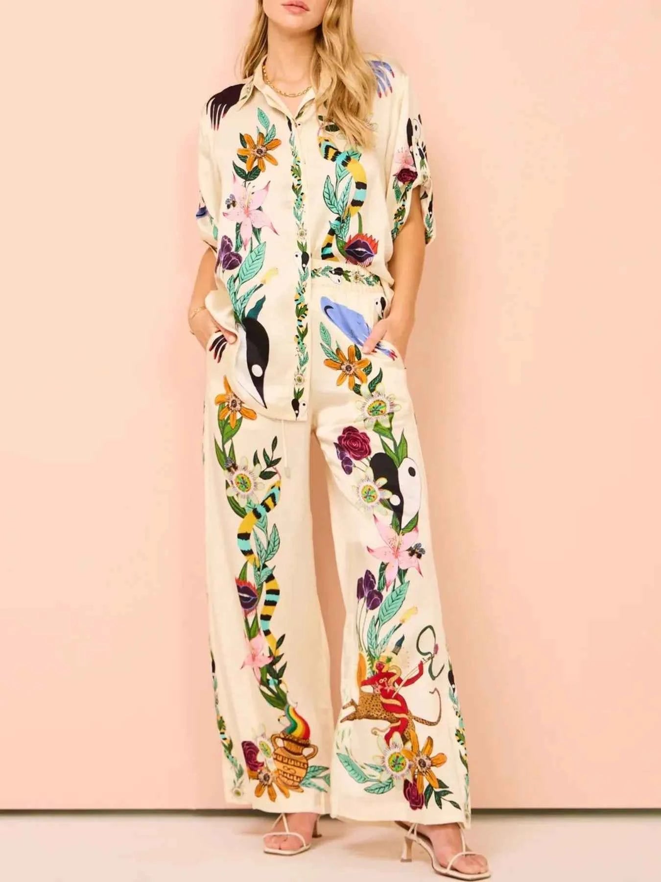Printed Button Up Shirt and Pants Set Beige ced0f101-3d6f-4e0f-8bfd-66198b8a26c8-Max-Origin
