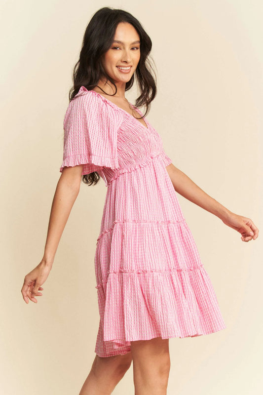 Jacquard Checker Smocking Tiered Dress cf02e55e62744d0597f8ec37dd24e516-Max-Origin
