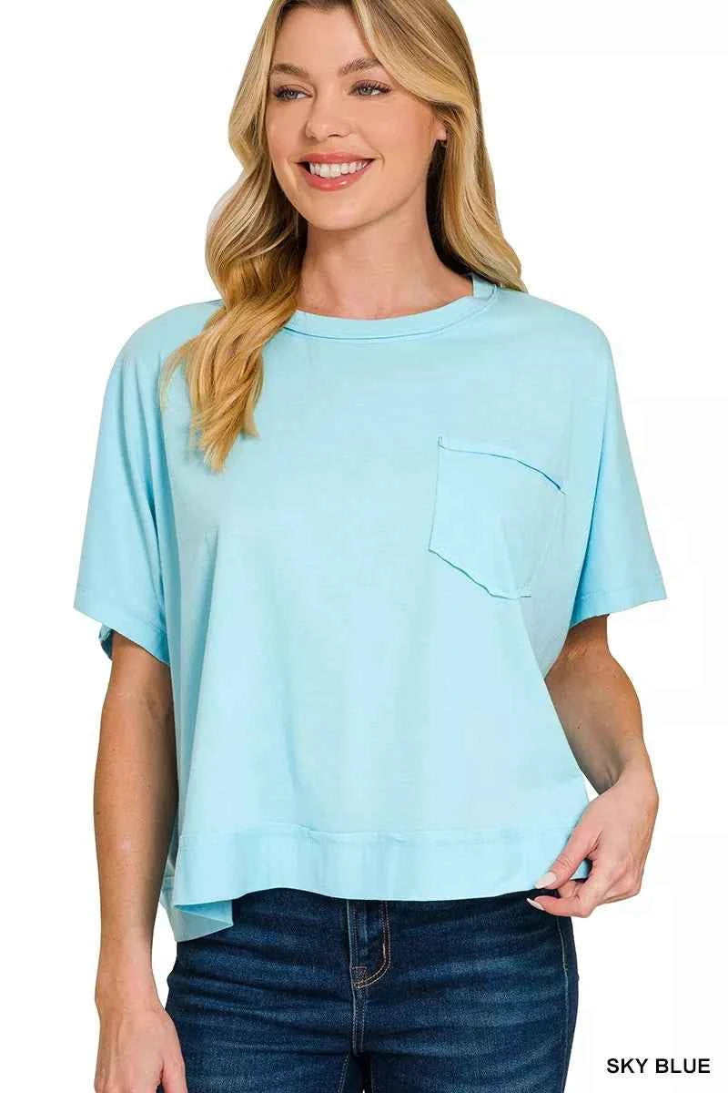 Zenana Exposed Seam Boxy Top SKY BLUE cf0a8f5030484868ae6e5153b239e6ce-Max-Origin