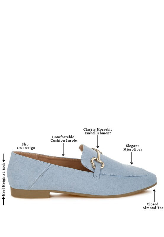 Noltas Horsebit Embellished Flat Loafers cf0c10c6-fbce-417b-ad7a-474151d32827