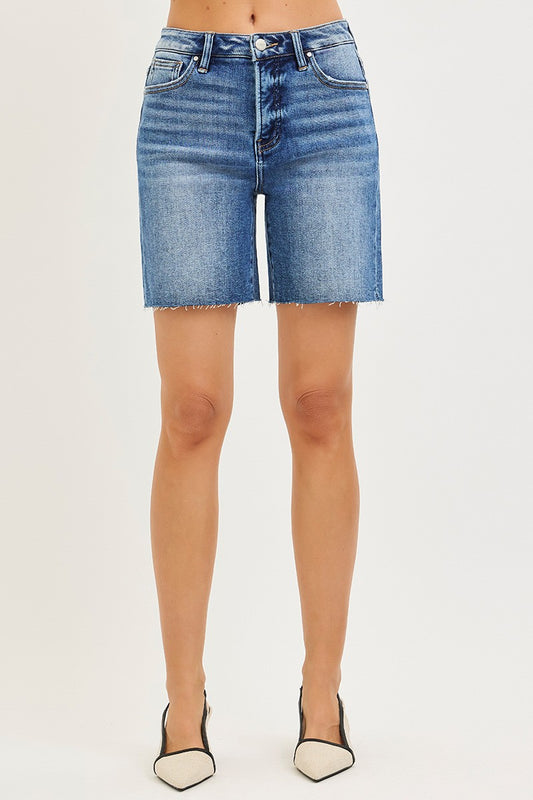 Tummy Control High Rise Raw Cut Hem Jhorts cf149eeb36b04921b413a28be1beb23f-Max