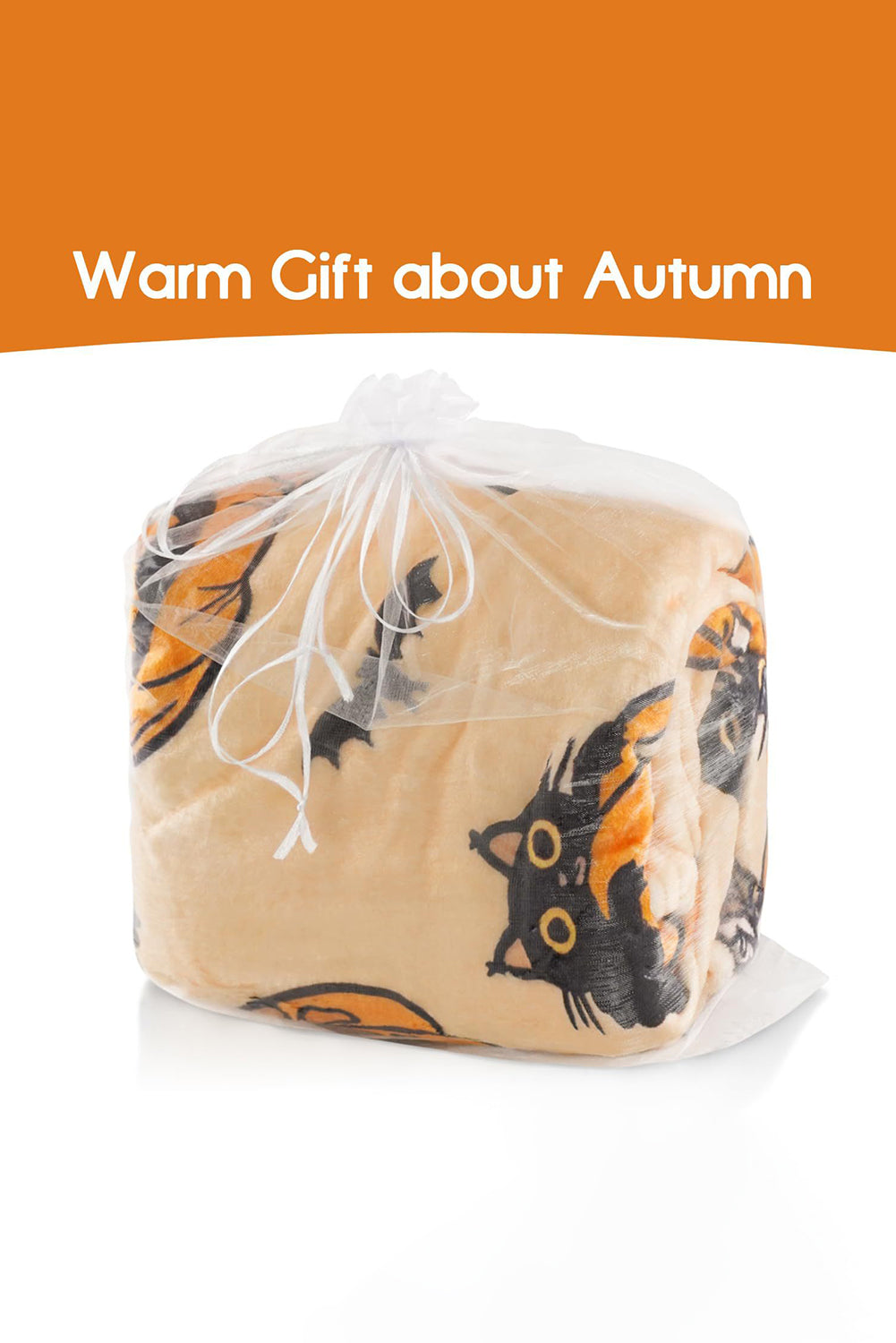 Russet Orange Halloween Pumpkin Print Fleece Blanket cf16d7a166d214f6