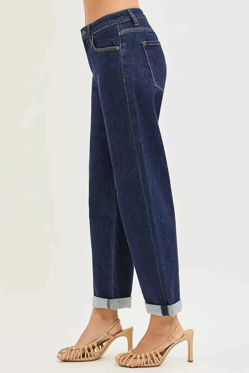 RISEN Slouchy Cropped Boyfriend Jeans With Cuffed Hem cf1776a93e654e12b11a4d9ce5ff47da-Max-Origin