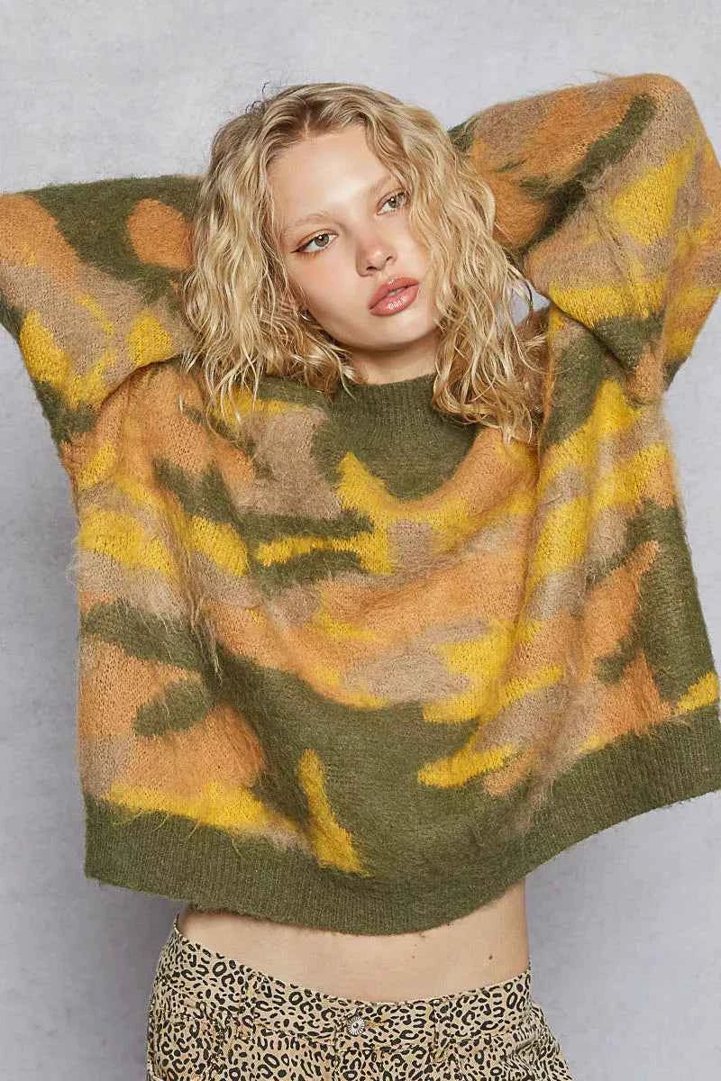 POL Mock Neck Abstract Colorblock Pattern Sweater cf1e354c-38b2-4b70-abb1-0e6a13cefded-Max-Origin