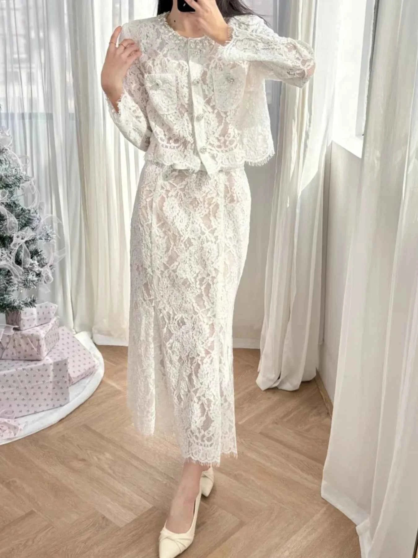 Lace Snap Down Top and Skirt Set cf23d2e4-446d-4032-8c3a-861d848549f3-Max-Origin