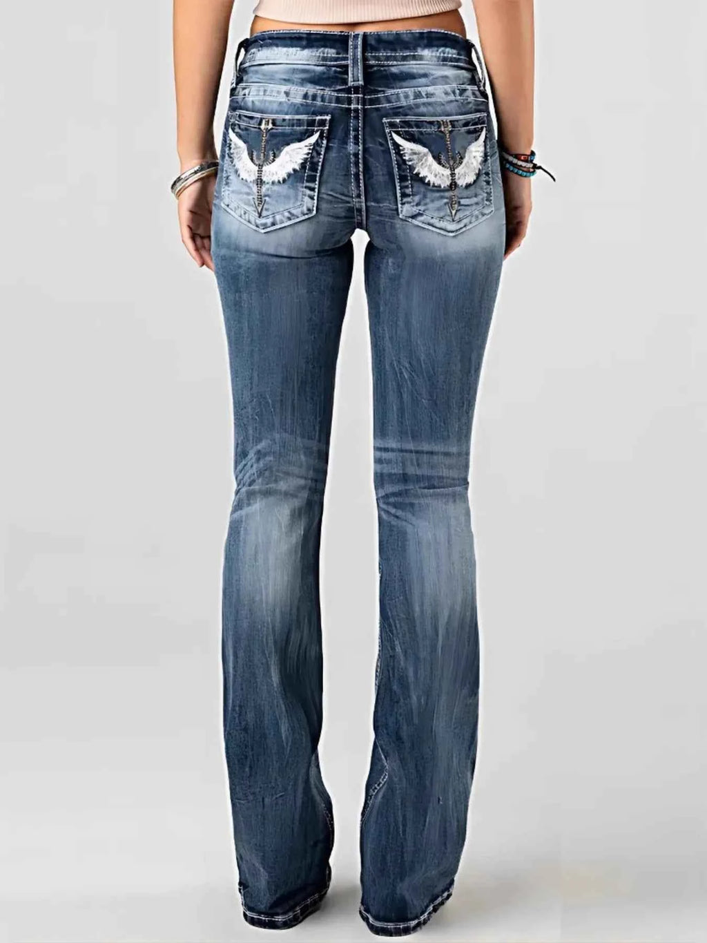 Embroidered Washed Bootcut Jeans cf2831b9364541dab67f719d6f4f46ea-Max-Origin