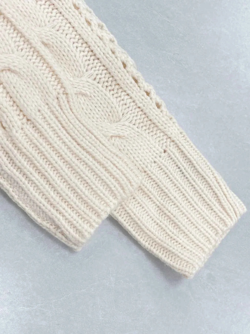 Cable Knit Belted Cardigan with Button Front