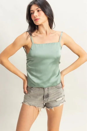 Satin Back Tie Detail Cami SAGE GREEN cf3070feae1b4932bcacb10672448226-Max-Origin