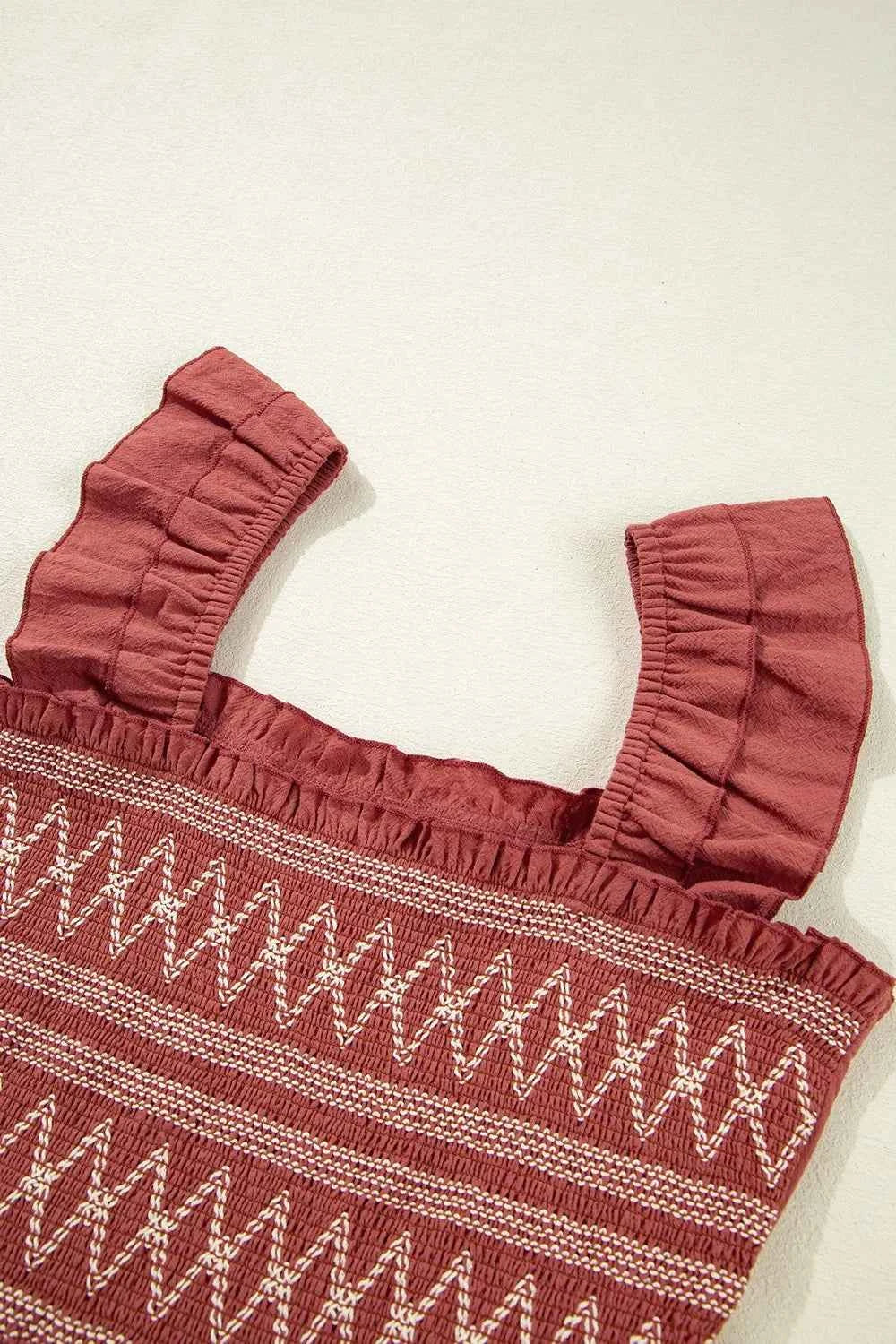 Ruffled Smocked Cap Sleeve Mini Dress cf31f808-b865-4871-bc28-a45e483d333b-Max-Origin