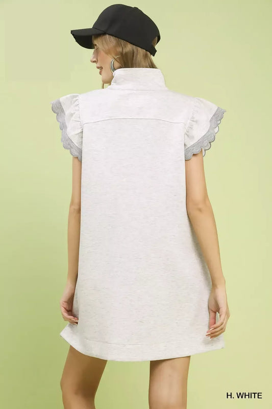Zip-Neck Flutter Sleeve Dress cf34d319-1d0a-46a8-a088-6bd9eb374ac7-Max-Origin