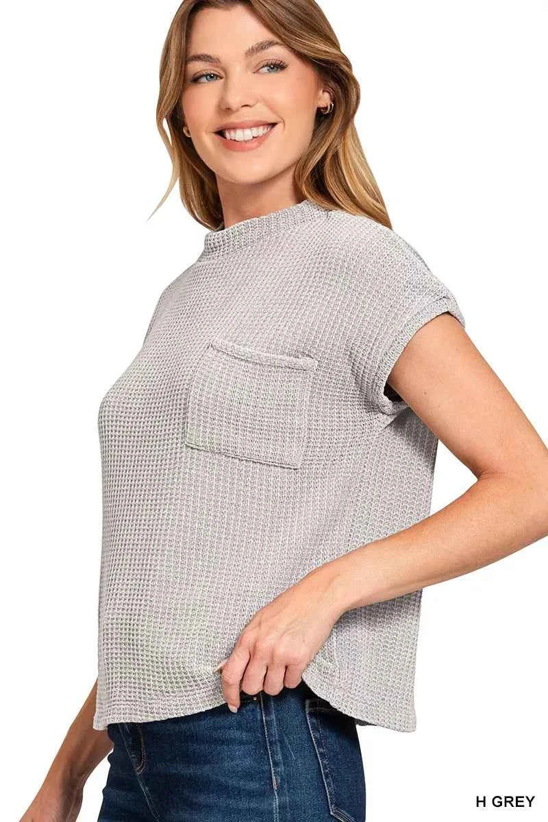 Zenana Chenille Waffle Short Sleeve Sweater cf37fd43dd5e40b79ce741adafd9a9ab-Max-Origin