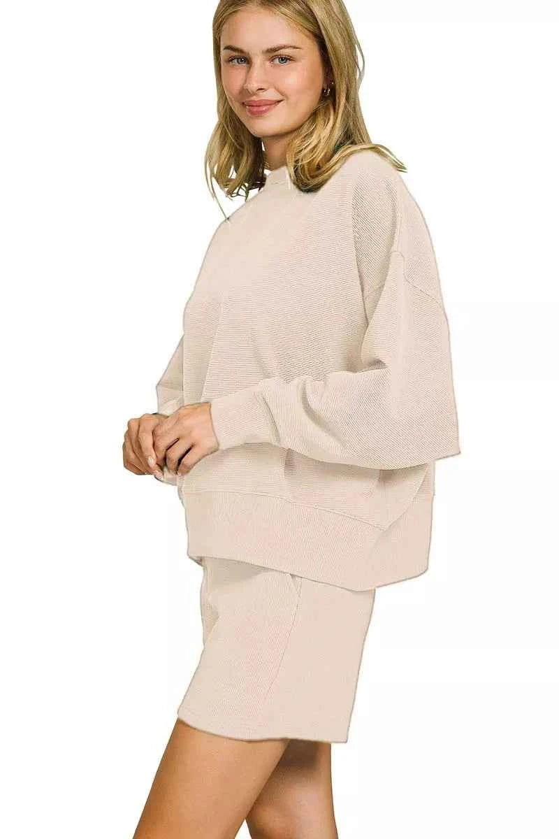 Zenana Ribbed Round Neck Pullover and Shorts Set cf6e814a-d686-4ca4-a65a-9374d06e6305-Max-Origin