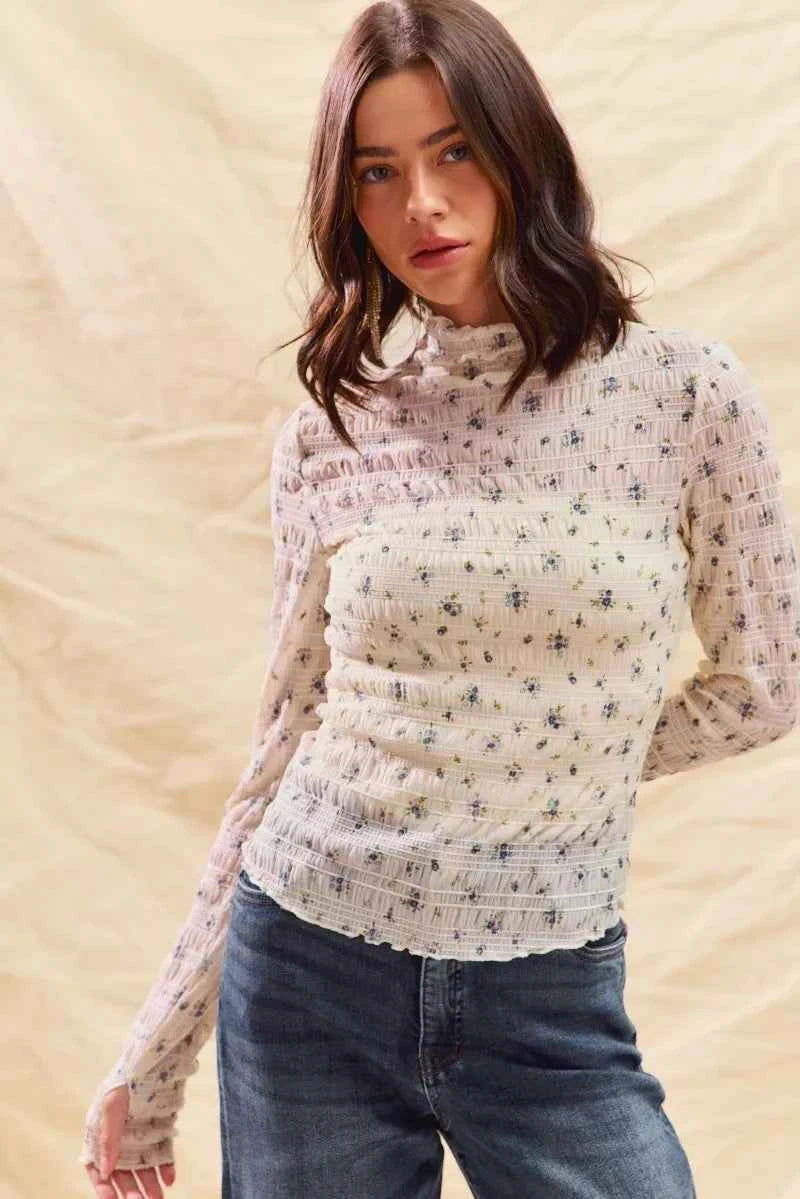 Floral Print Textured Long Sleeve Knit Top cf7b93f4106e41738a1660405118b192-Max-Origin