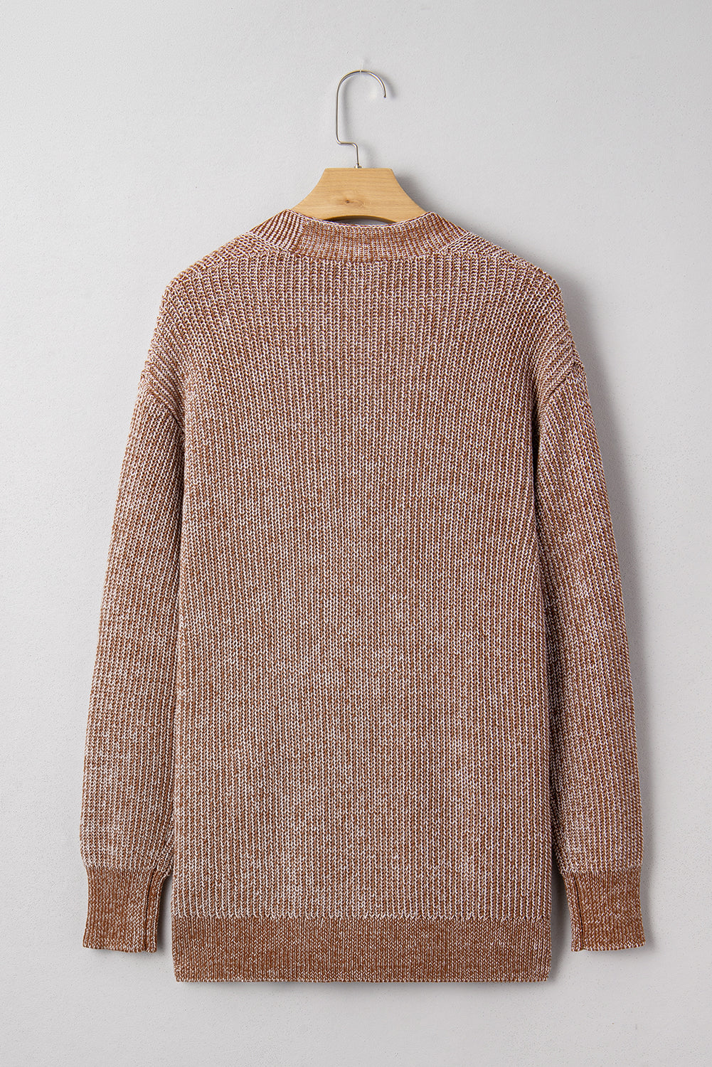 Straw Yellow Open Front Pocket Knit Cardigan cf869c7501eec99d