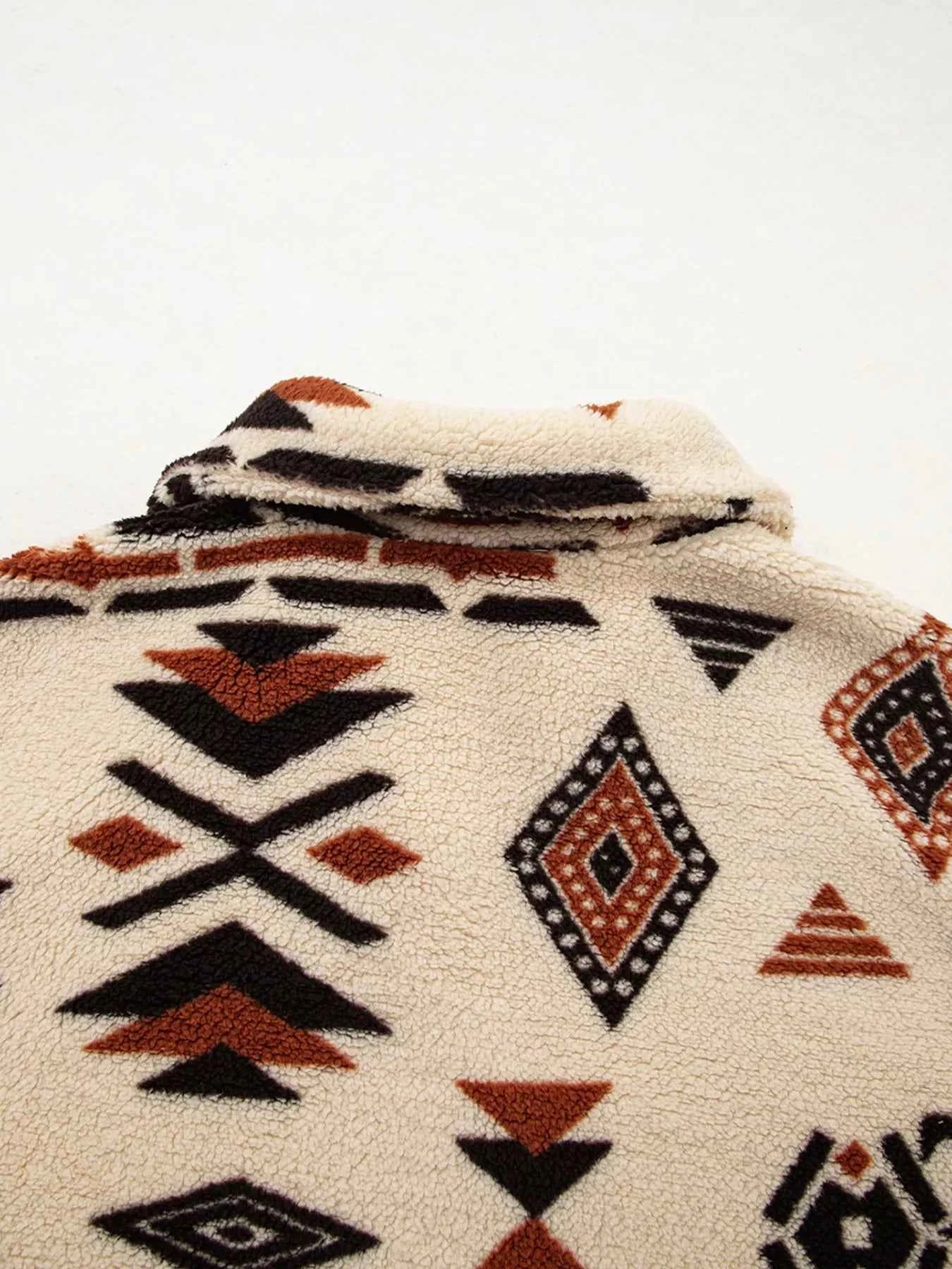 Western Aztec Half Zip Plush Sweatshirt cf8f90805a3a4ef7ac9d427fb129042e-Max-Origin