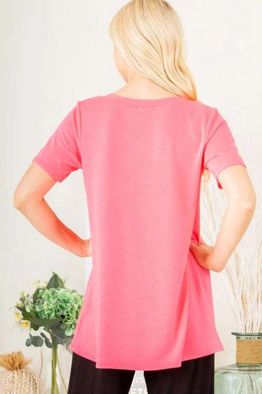 Heimish Full Size V-Neck Short Sleeve T-Shirt with Bar Detail Plus Size cf8f96ac-c773-4979-a305-1f5b7d58d656-Max