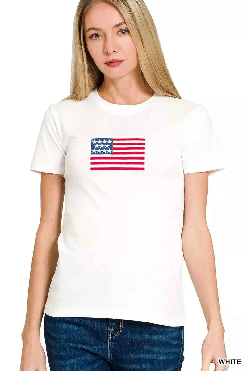 Zenana American Flag Tee WHITE cf9a68cdd3d94a21b8a43a321a71b39c-Max-Origin