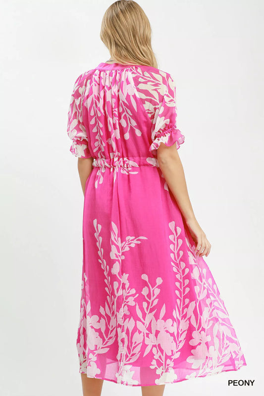 Floral Print Tie Waist Midi Dress with Side Pockets cfa51a9c-6ec4-465e-8771-28d6855d0f5c-Max-Origin