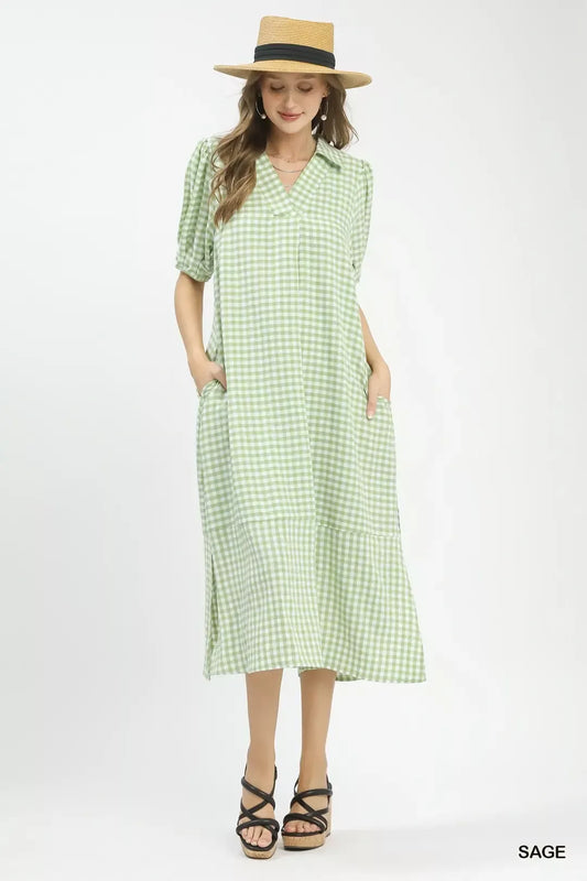 Gingham Midi Dress with Side Pockets cfaa8f79-b68a-498a-8ed9-3b3a99b2c80c-Max-Origin