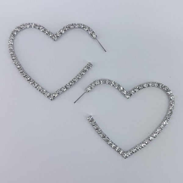 Hoop Rhinestones Heart Shape Earrings cfb0d4ff-7634-4fa3-b36a-48fe42996b8c