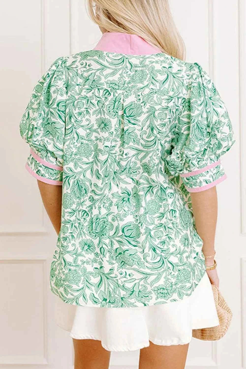 Printed Puff Sleeve Blouse cfc40b83-e0e1-4ea6-9101-6c1660804c29-Max-Origin