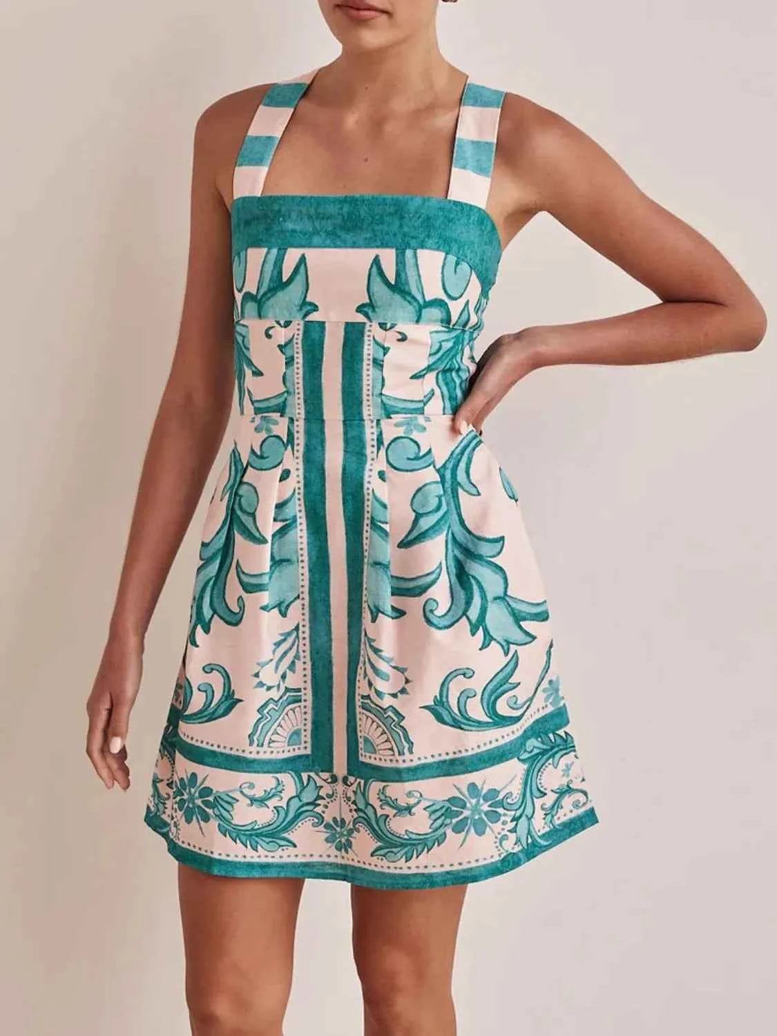 Printed Square Neck Midi Dress cfcfe42c-5fcc-400d-a738-876590262da4-Max-Origin