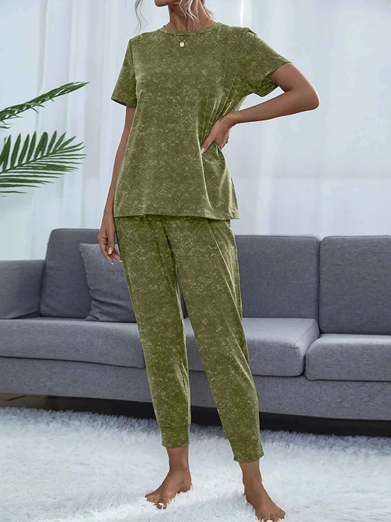 Round Neck Short Sleeve Top and Pants Lounge Set cfd67d9e7a3f48cb9e7d161d71c97ff0-Max-Origin