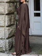 Round Neck Maxi Dress with Flowing Cape Sleeves cfee3a54-9c2a-465d-8ee4-4478109211f5-Max-Origin