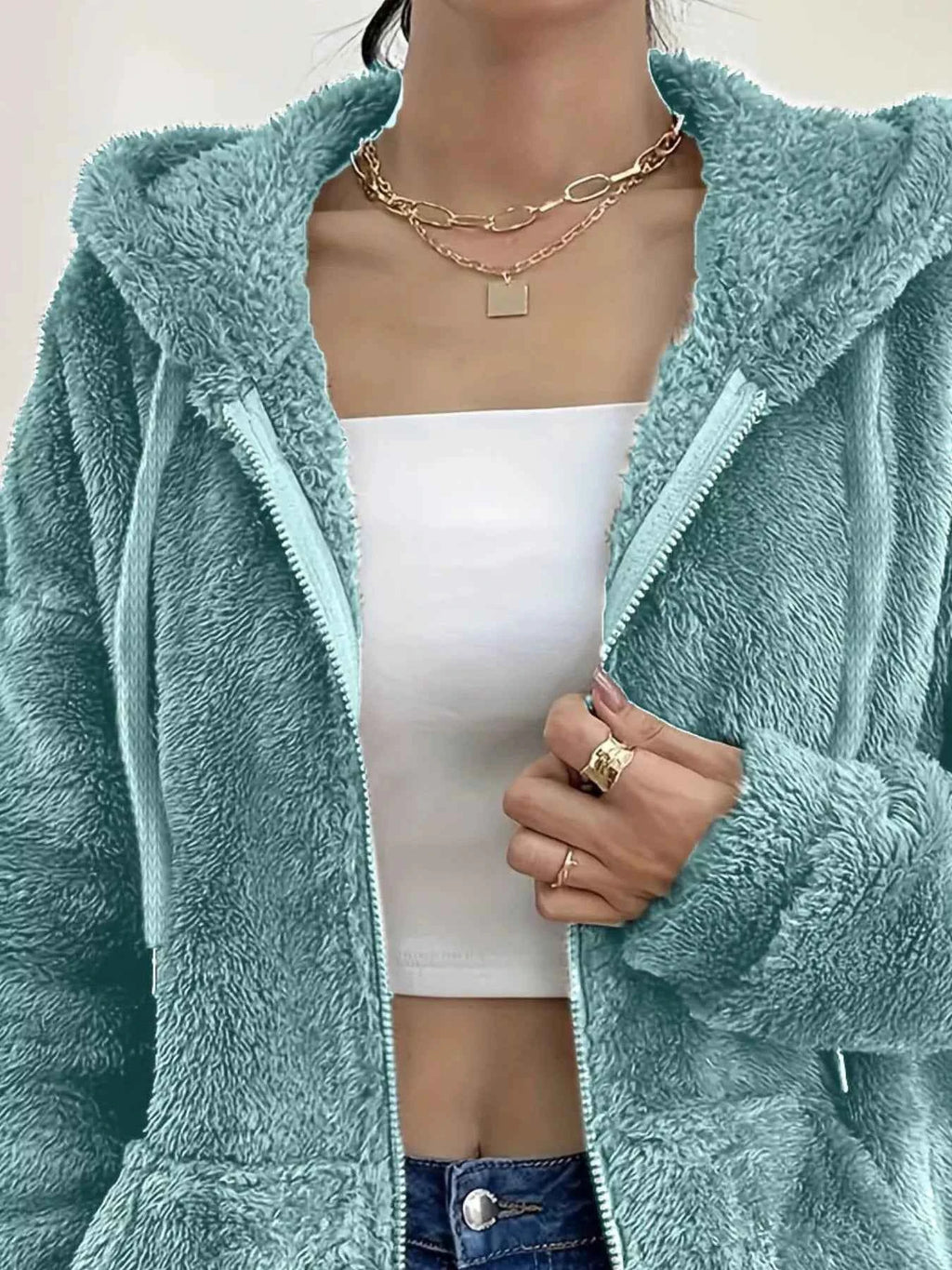 Drawstring Fleece Zip-Up Outerwear d01de949-02b4-464b-928e-4f7cf0abd09d-Max-Origin