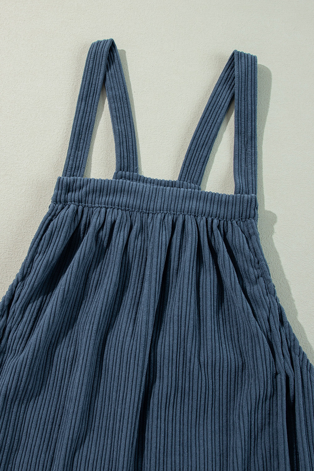 Jungle Green Plain Pocketed Loose Fit Corduroy Overalls d02a4ee9f11cd3e5