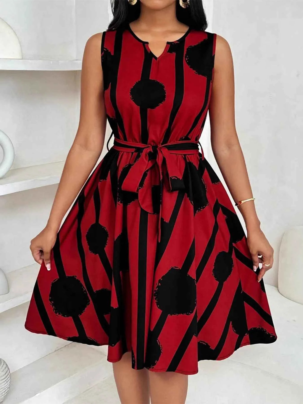 Printed Sleeveless A-Line Dress d0379cefe1b546618cc9155a2db13af4-Max-Origin