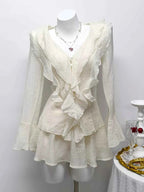 Ruffle Trimmed Blouse and Skirt Set Apricot d03a18a366634640a7e41adce7c72463-Max-Origin