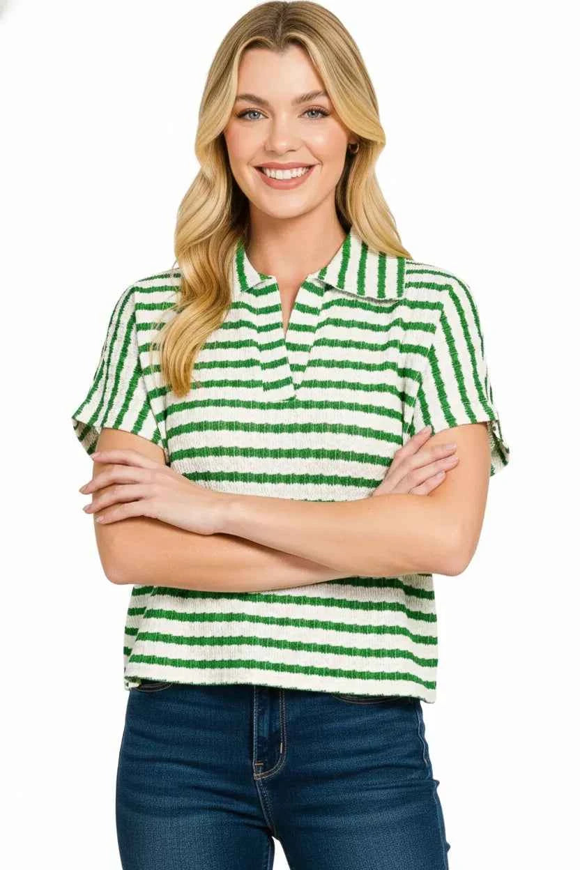 Zenana Striped Split Neck Collared Top d03a94be-eff2-4073-87f8-c3be6a685ea7-Max-Origin