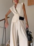 One Button Blazer & Wide Leg Pants Set d04be649-5b7b-48a9-ad9a-be3271603ec8-Max